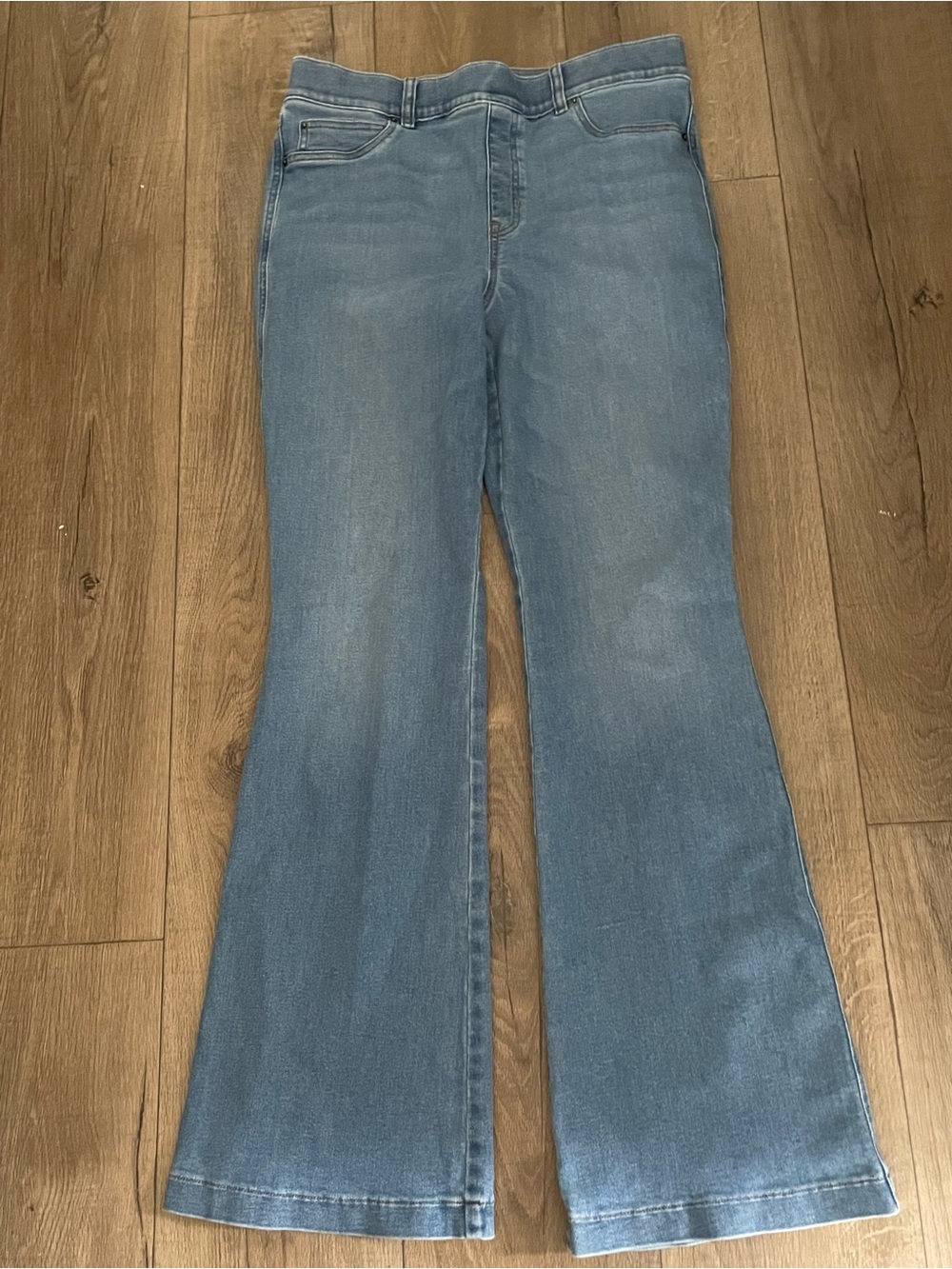 SPANX Light Blue Flare Leg Jeans for Women